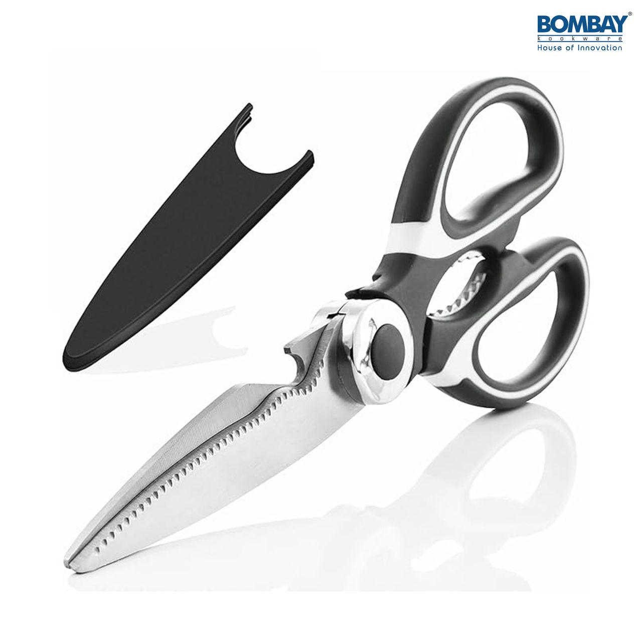 Kitchen Scissor for General Use | Stainless Steel Multi-Function Scissor | White & red