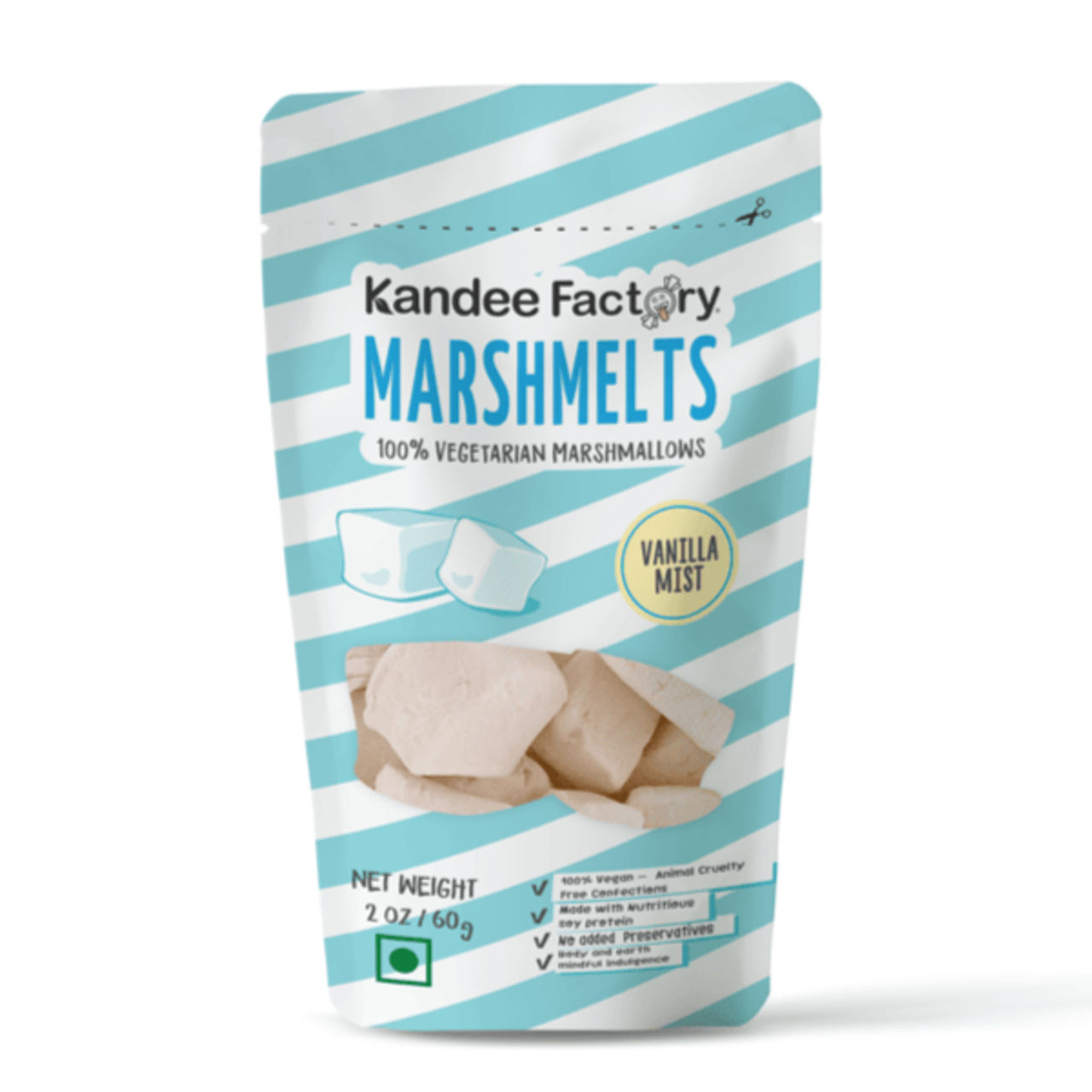Kandee factory Veg Marshmelts Marshmallow - Vanilla Mist - 60 grams