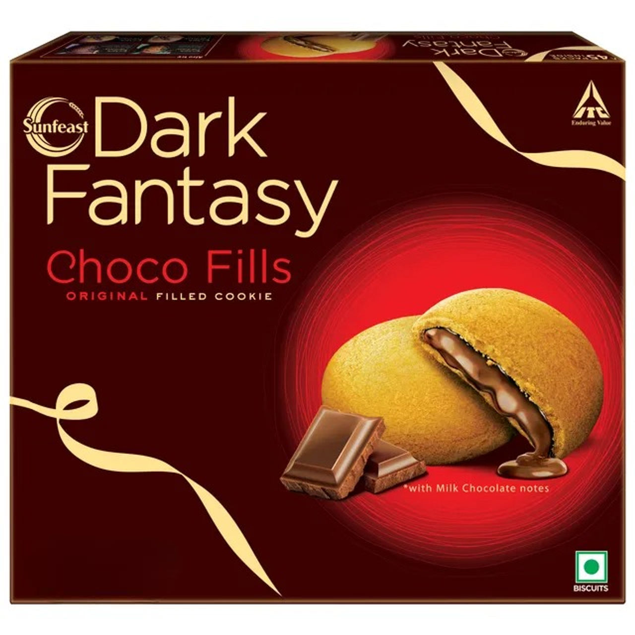 Sunfeast Dark Fantasy Choco Fills, Original Filled Cookies with Choco Crème