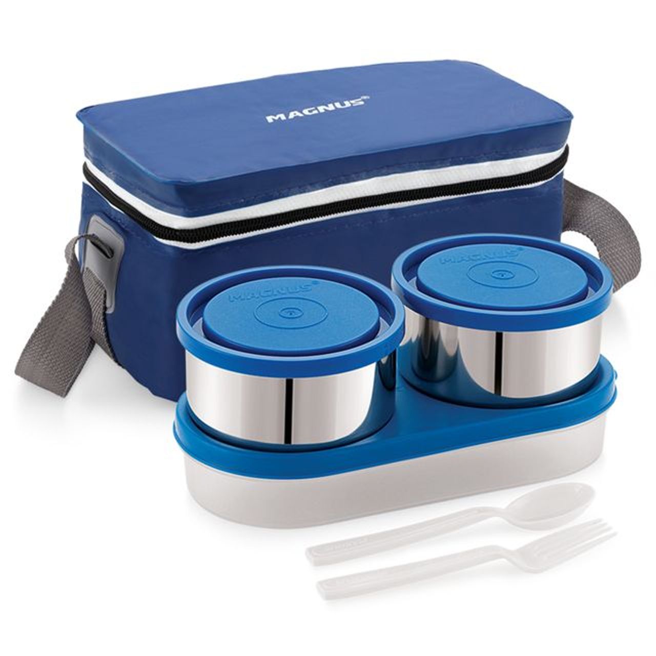 Magnus Fancy 3 Steel Lunch Box Set With Stainless Steel Washable Cover, And Stylish Carry Bag