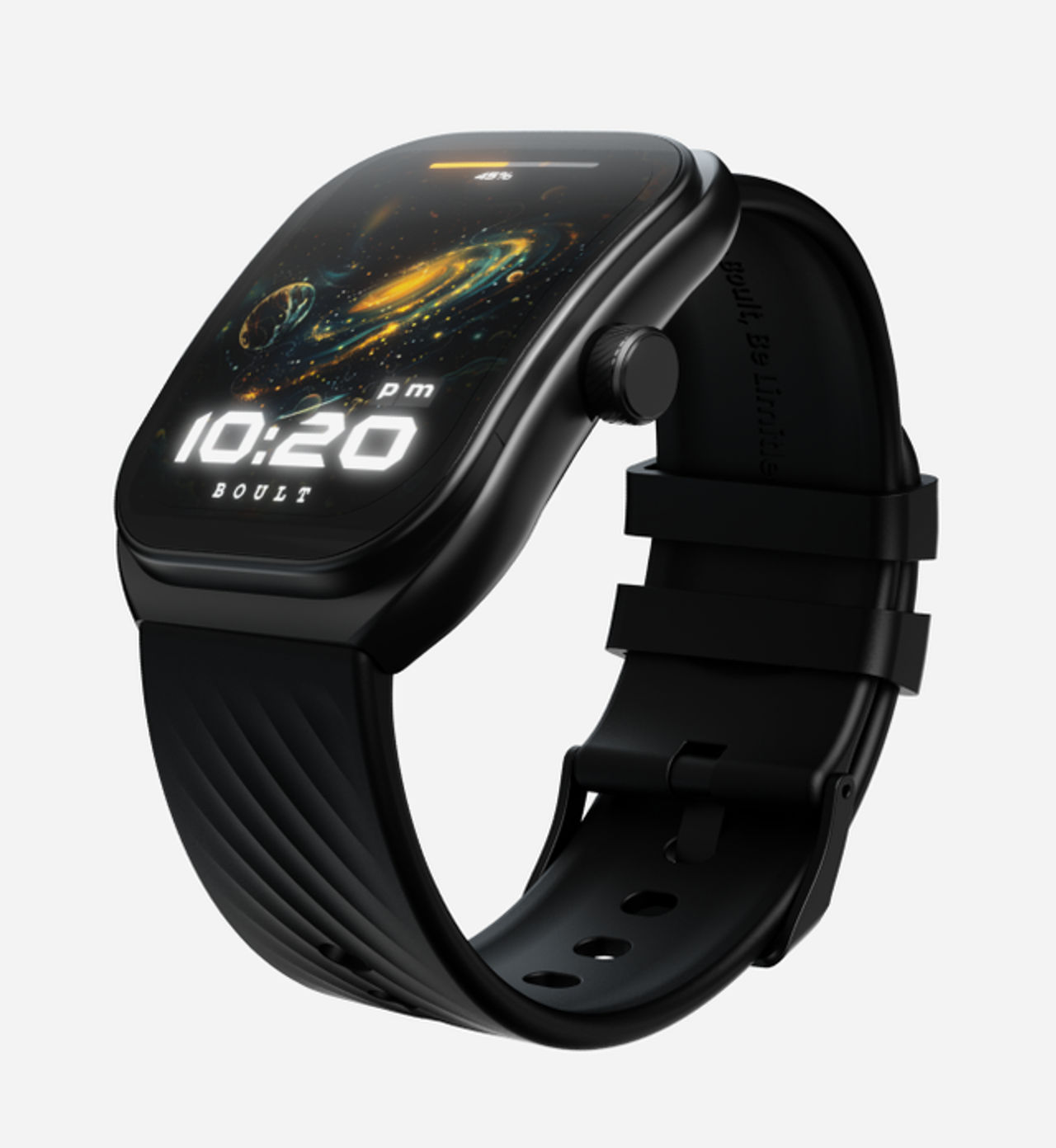 Boult Trail 2.01" 3D Curved Hd Display, Working Crown,Health Track Smartwatch(Raven Black Strap)