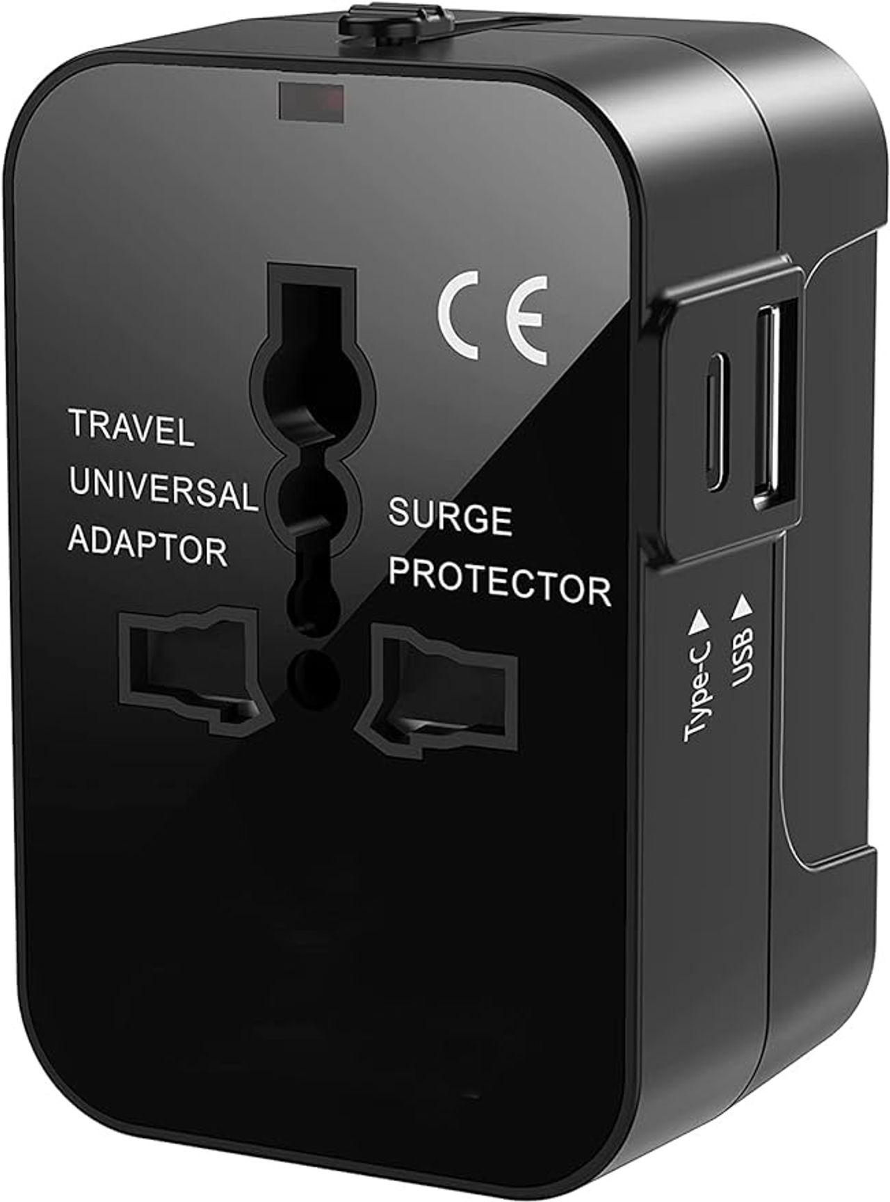 Basics IND Type C (USB C) Universal Travel Adapter with Type C, 3 in 1 Universal Adapter Plug 2.4A