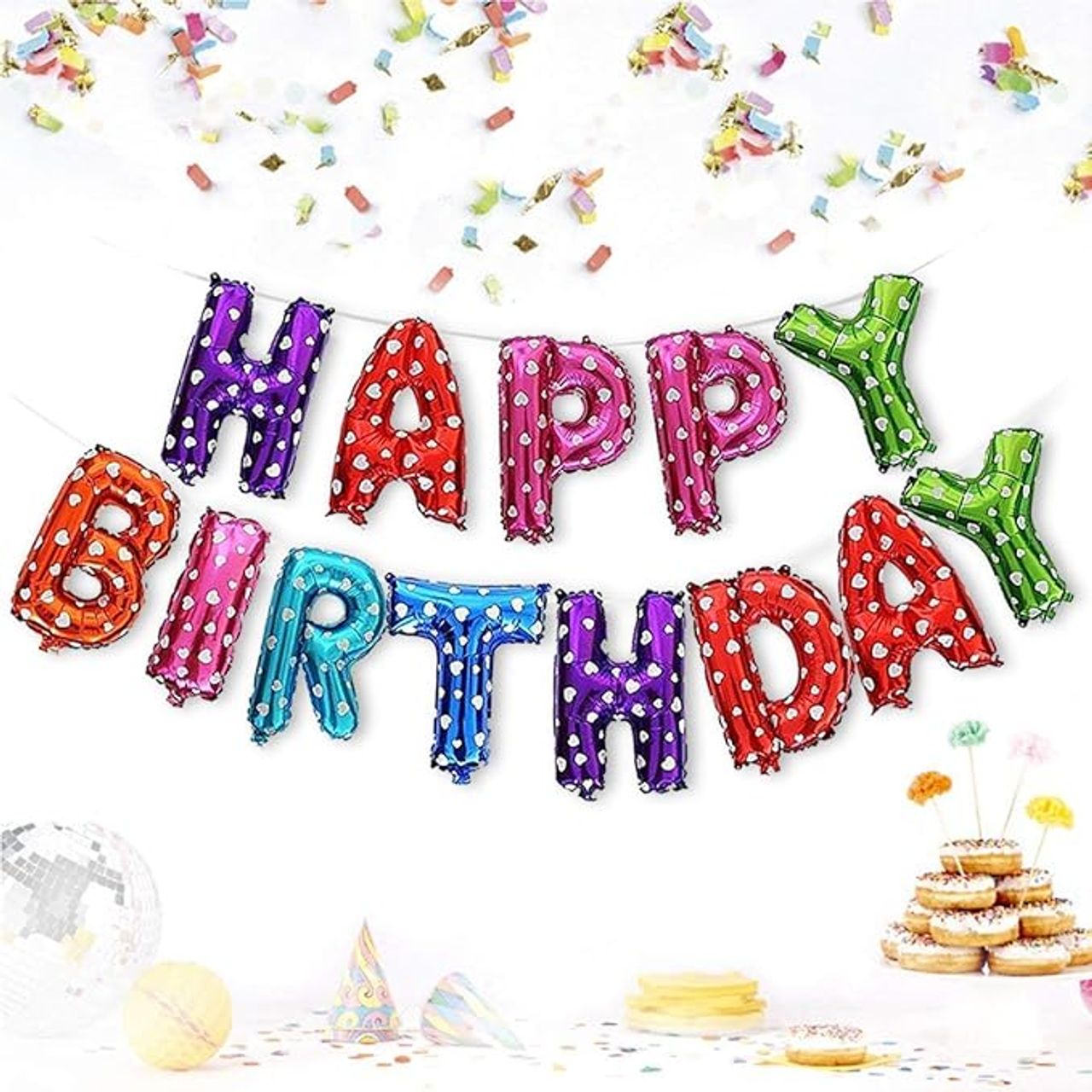 Let's Vybe Happy Birthday Polka Dot Foil Balloons