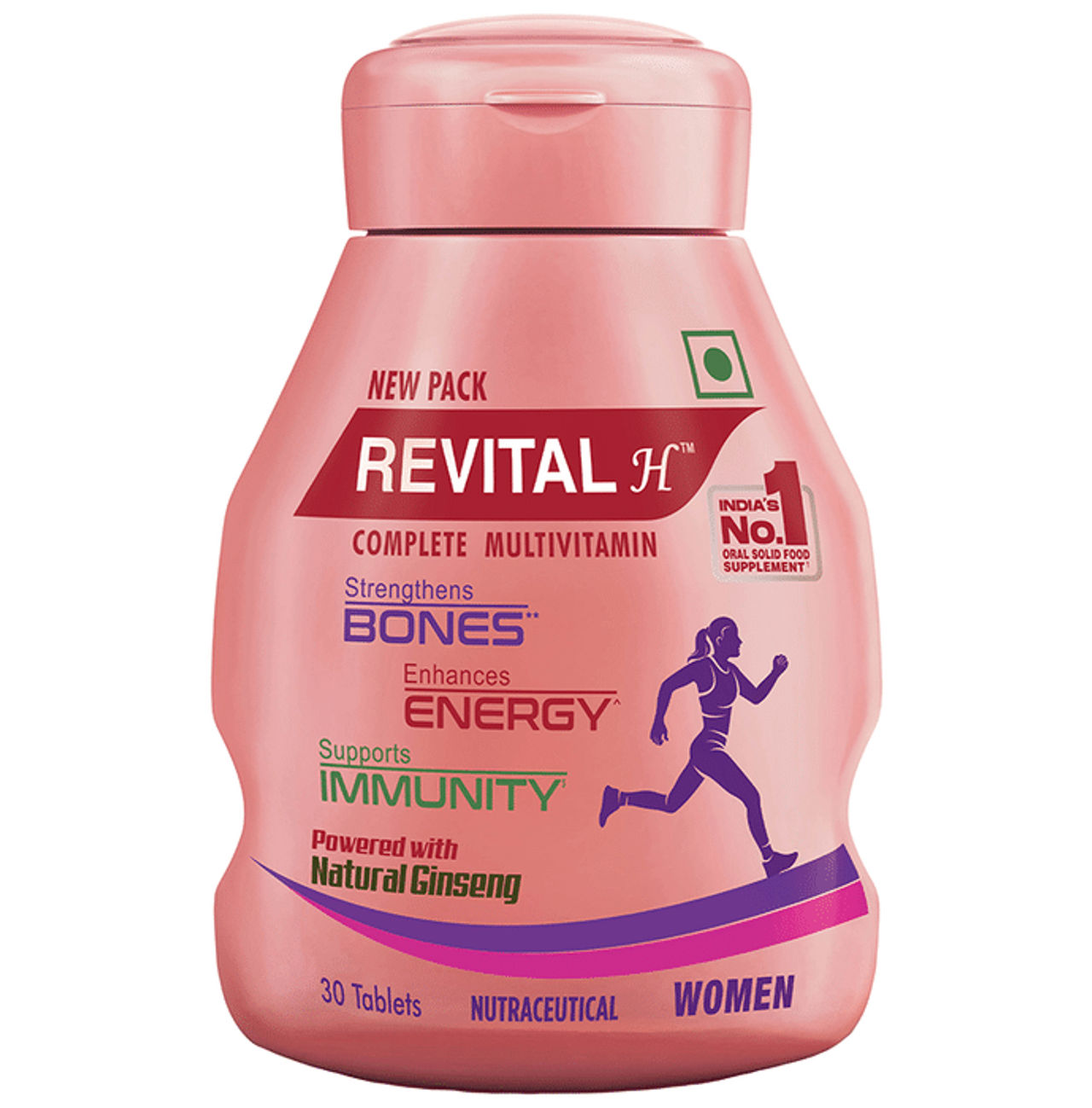 Revital H for Woman with Multivitamins,Calcium& Natural Ginseng for Daily Immunity(30 Tablets)