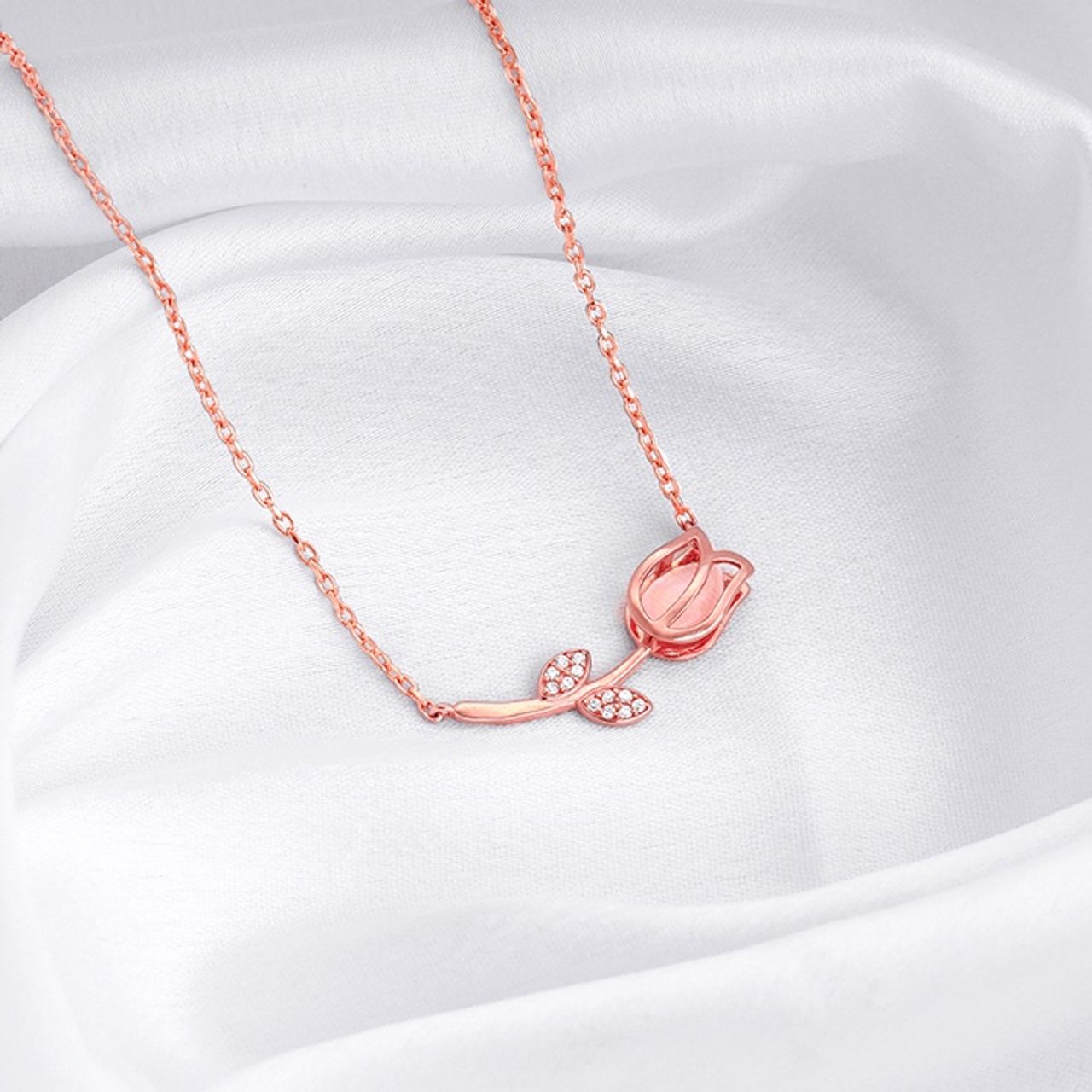 Giva Anushka Sharma Rose Gold Pink Quartz Flower Necklace