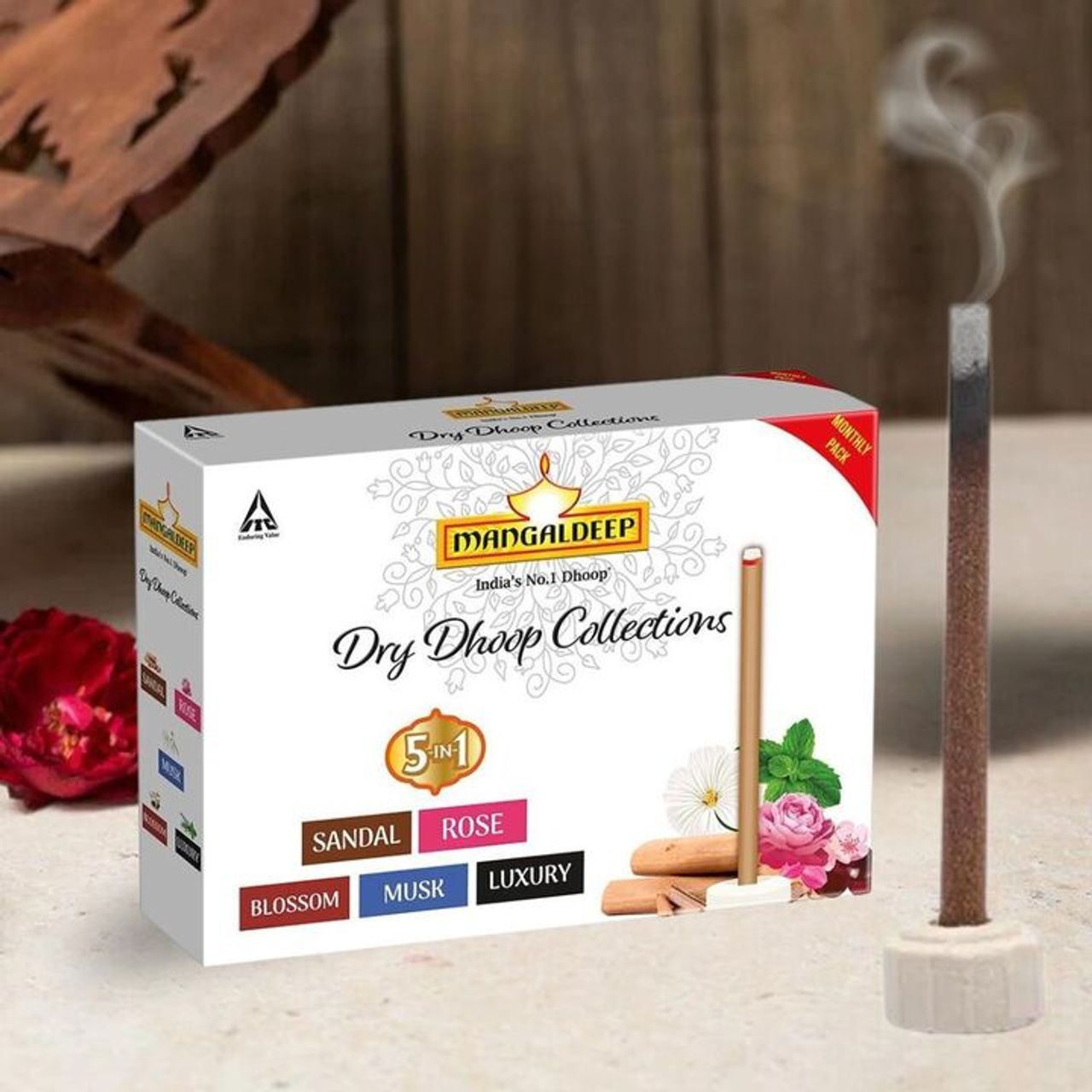 Mangaldeep Dry Dhoop Sticks Collections - Bamboless Incense