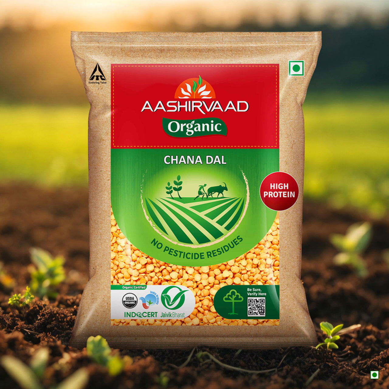 Aashirvaad Organic Chana Dal (Split) | 100% Organic Chana Dal Rich in Protein