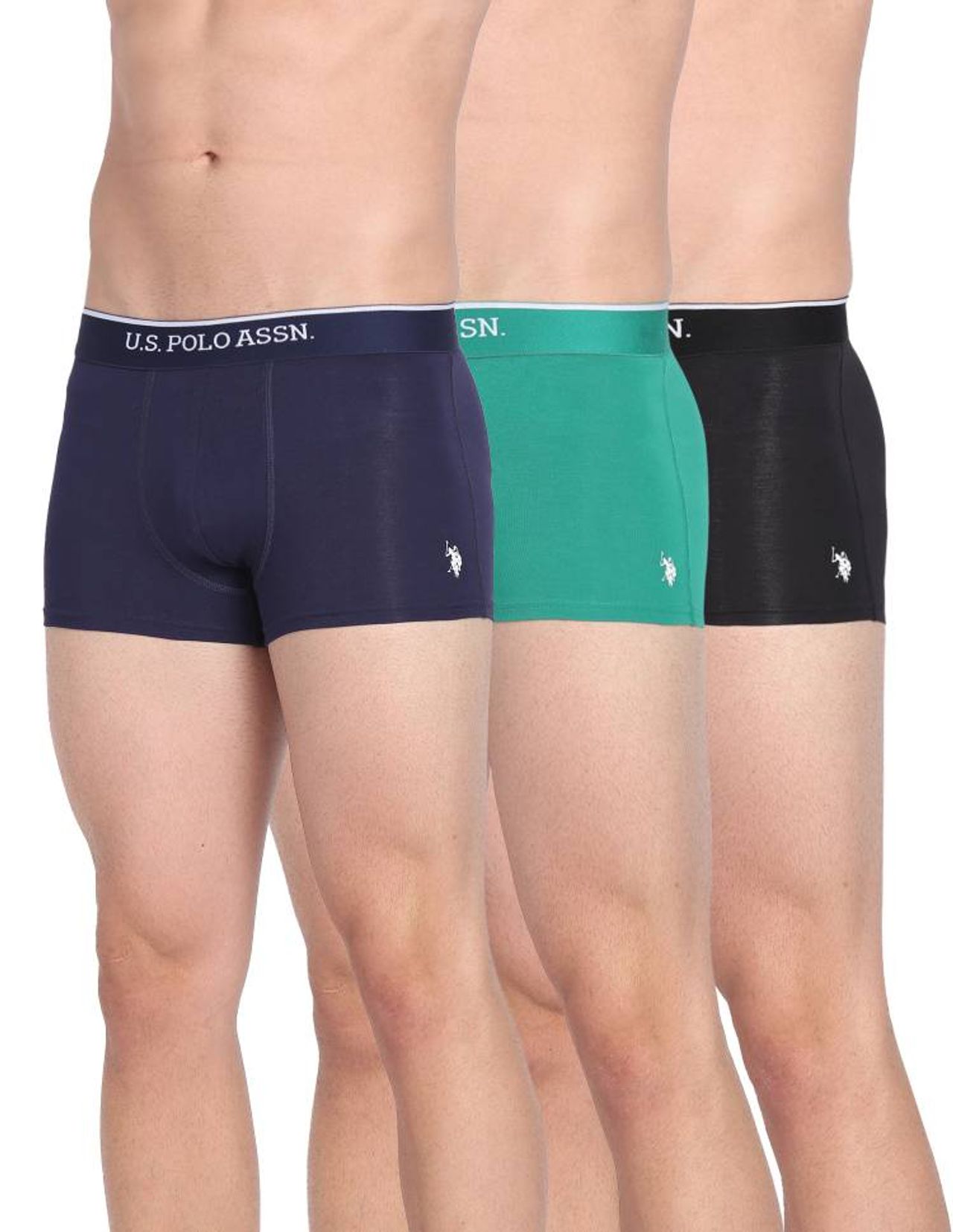 U.S. Polo Assn. | Underwear Pack of 3 | M | Trunks | ET004 | Black, Green And Navy