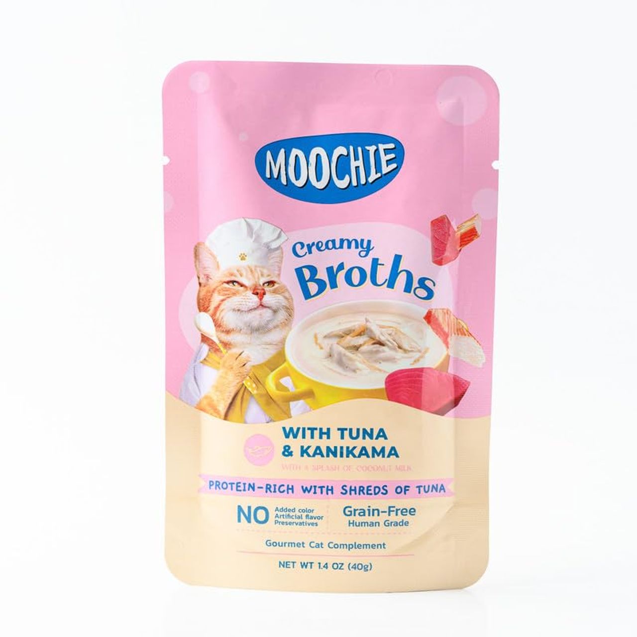 Moochie Wet Food Creamy Broth With Tuna & Kanikama , Soup For Cats