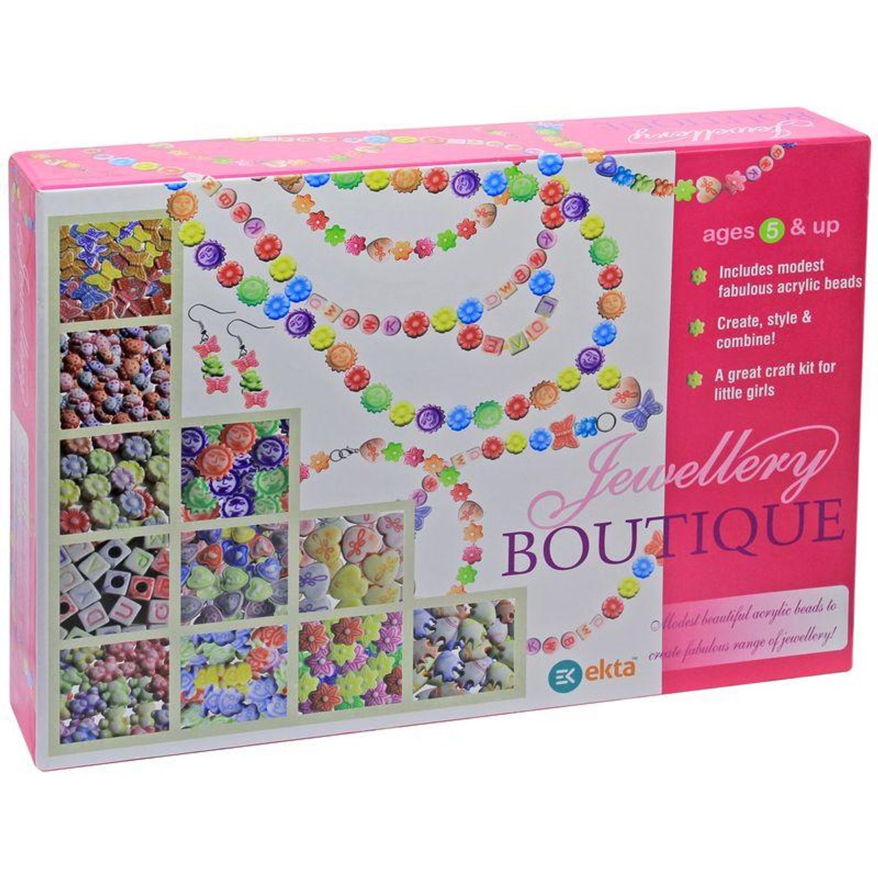 Ekta Jewellery Boutique Big Craft Plastic Acrylic Beads,Create Your Own Designer Jewelry Girls Game