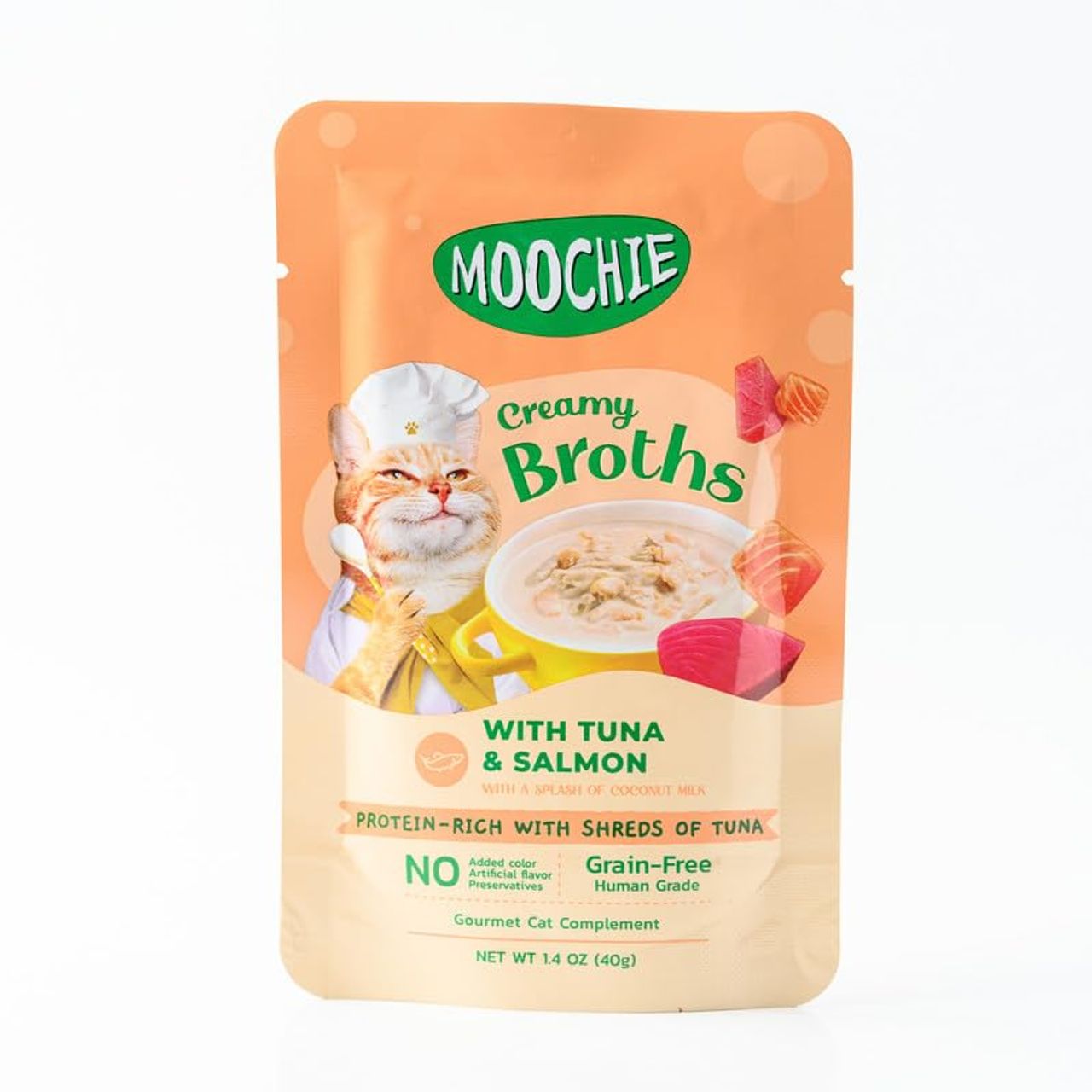 Moochie Wet Food Creamy Broth With Tuna & Salmon , Soup For Cats