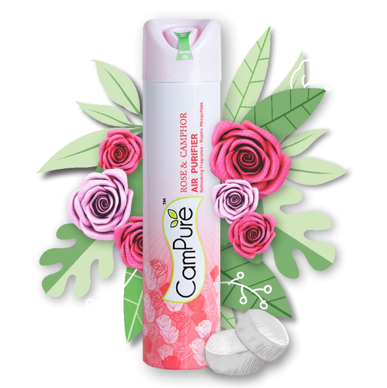 Campure Rose & Camphor Air Purifier Can