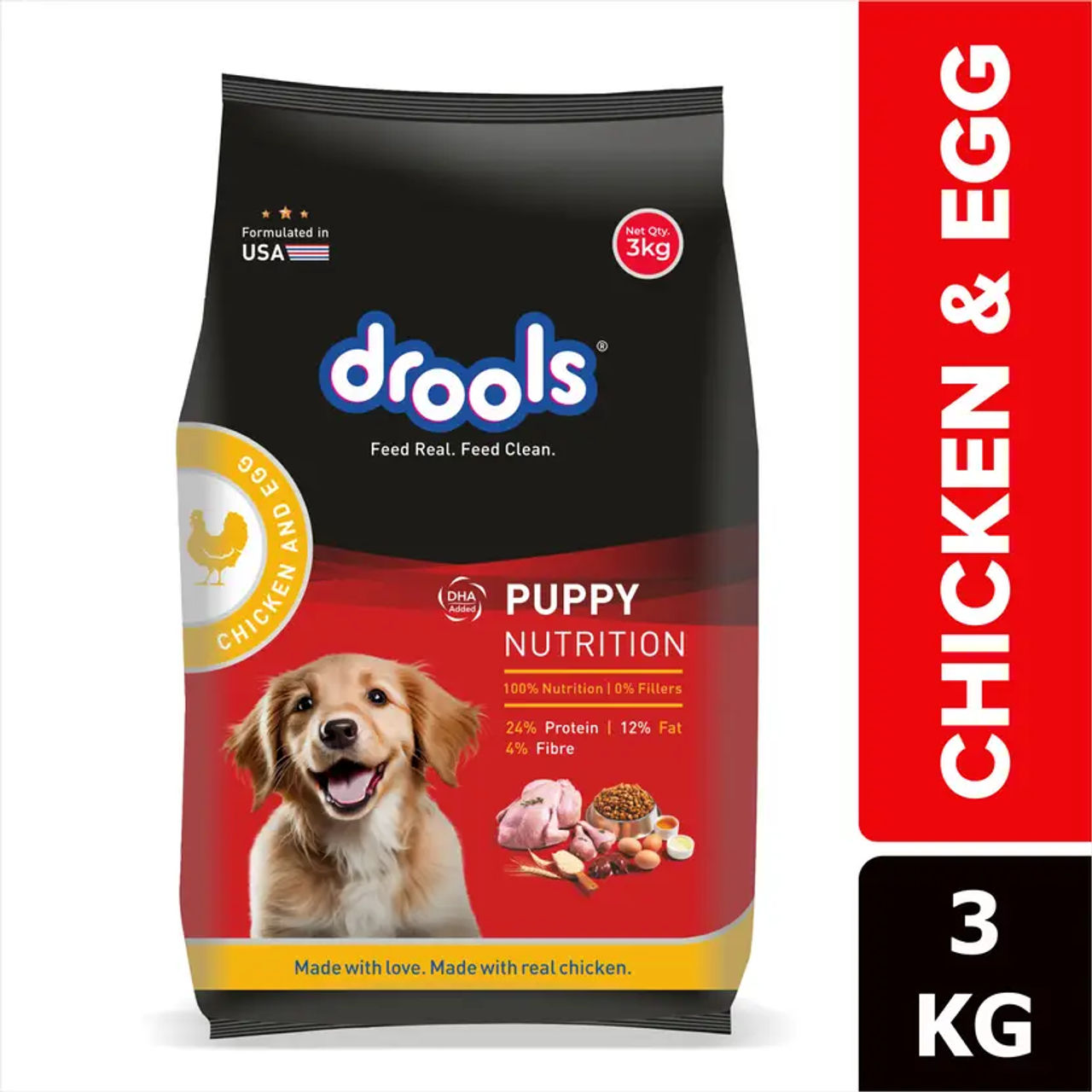Drools Chicken And Egg Adult Dry Dog Food (3 kg) 