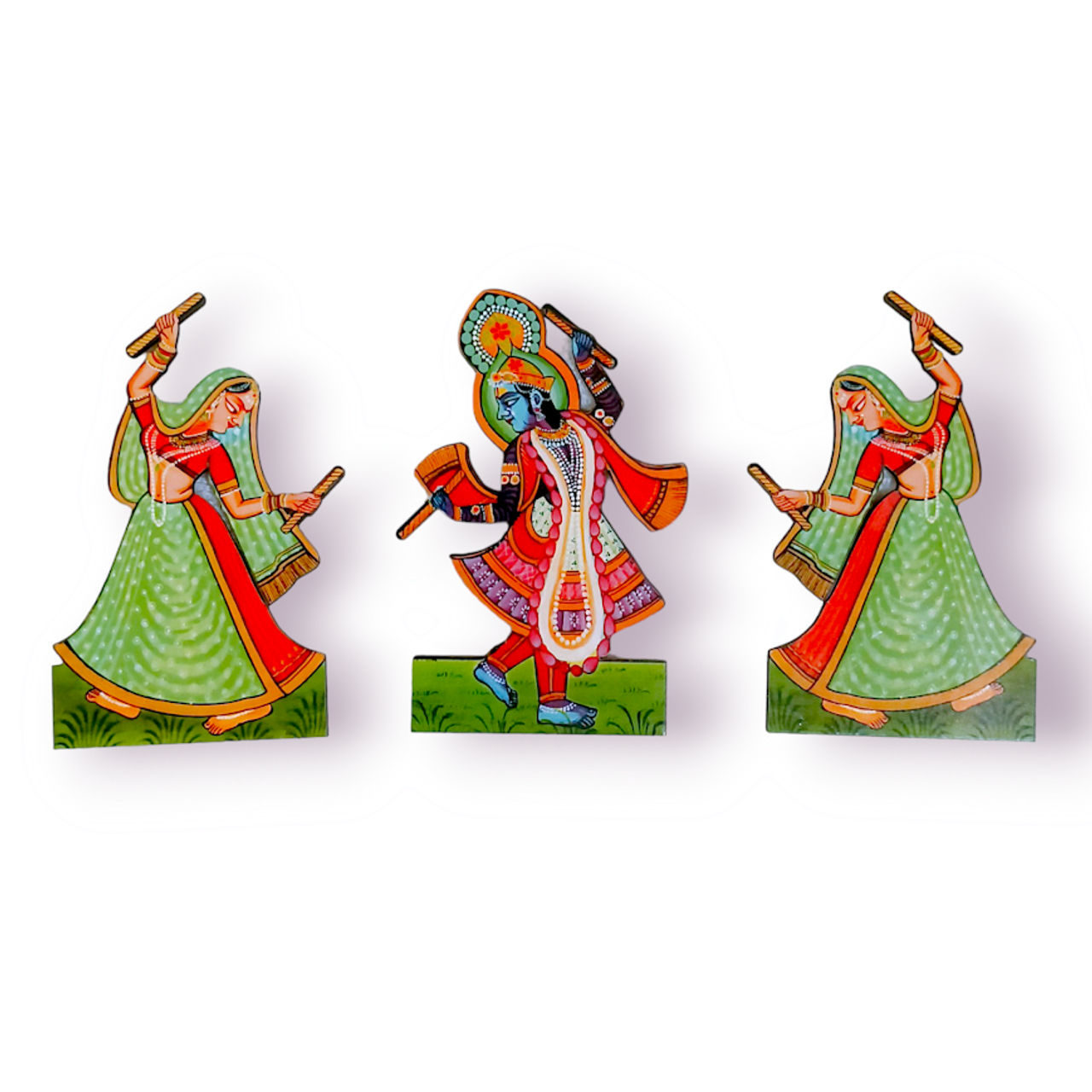 Divine Vibes Gopi And Krishna Icons MDF Set