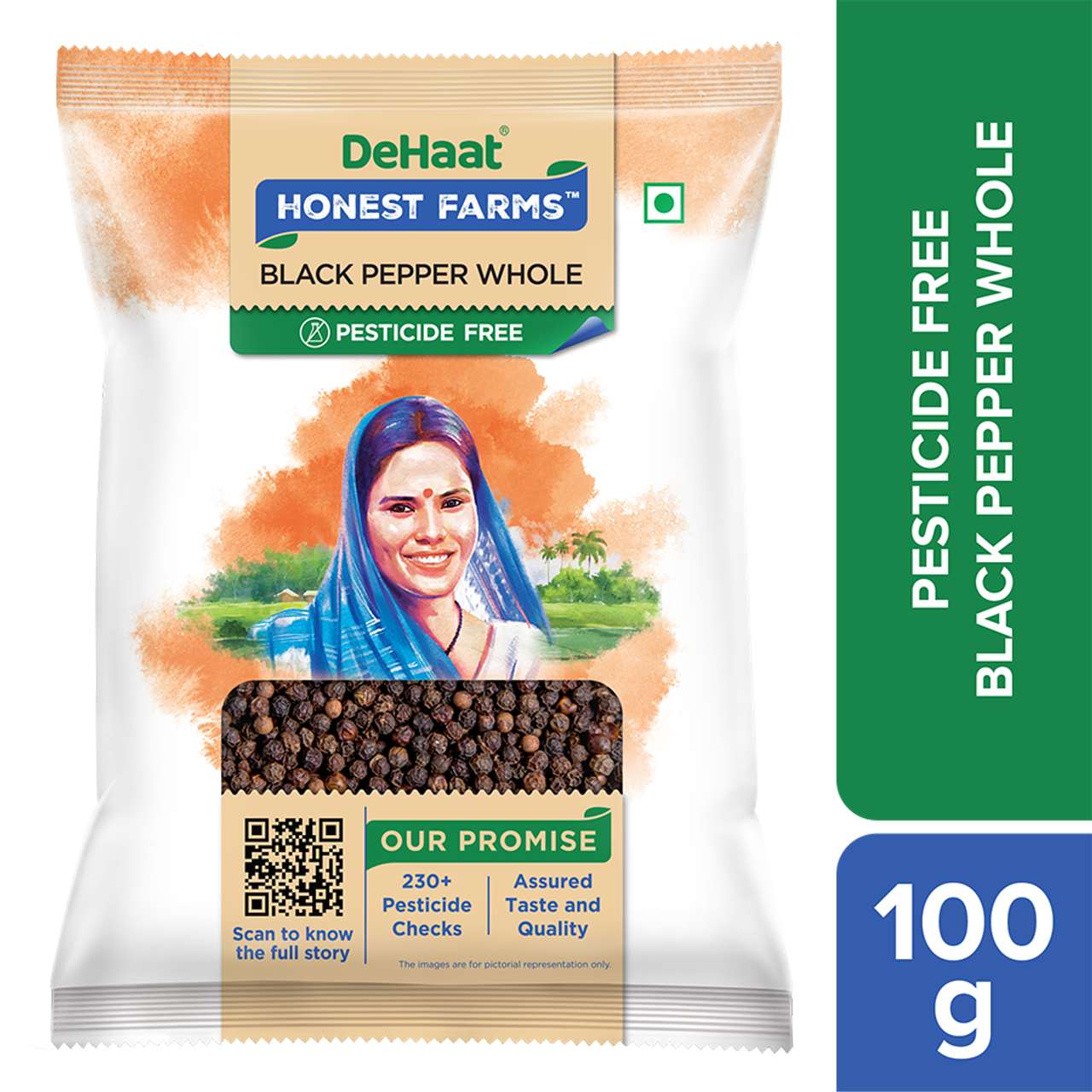 DeHaat Honest Farms Pesticide Free Black Pepper Whole