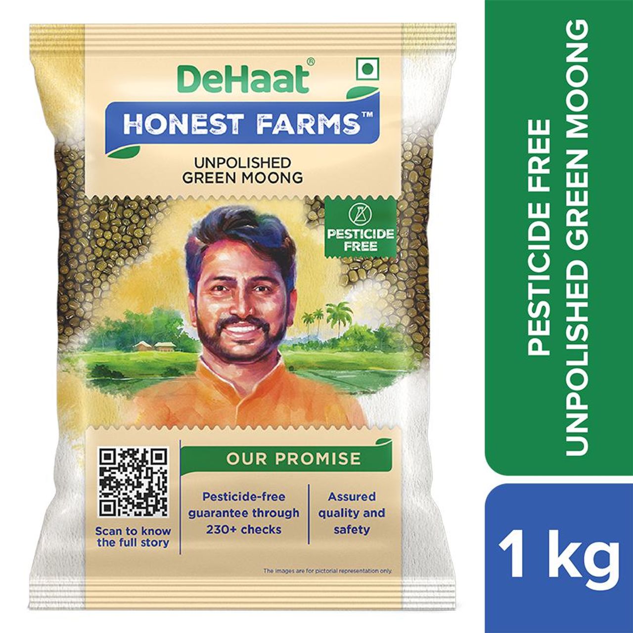 Dehaat Honest Farms Unpolished Green Moong Dal Whole