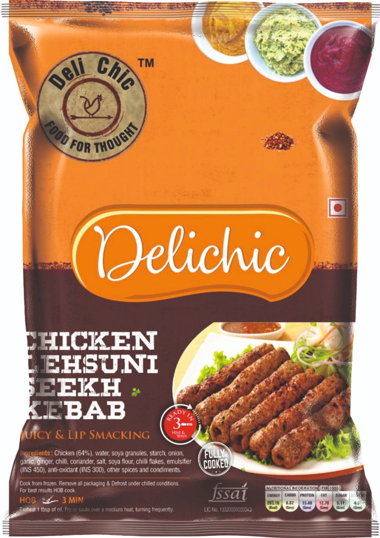 Deli Chic Chicken Lehsuni Seekh Kabab