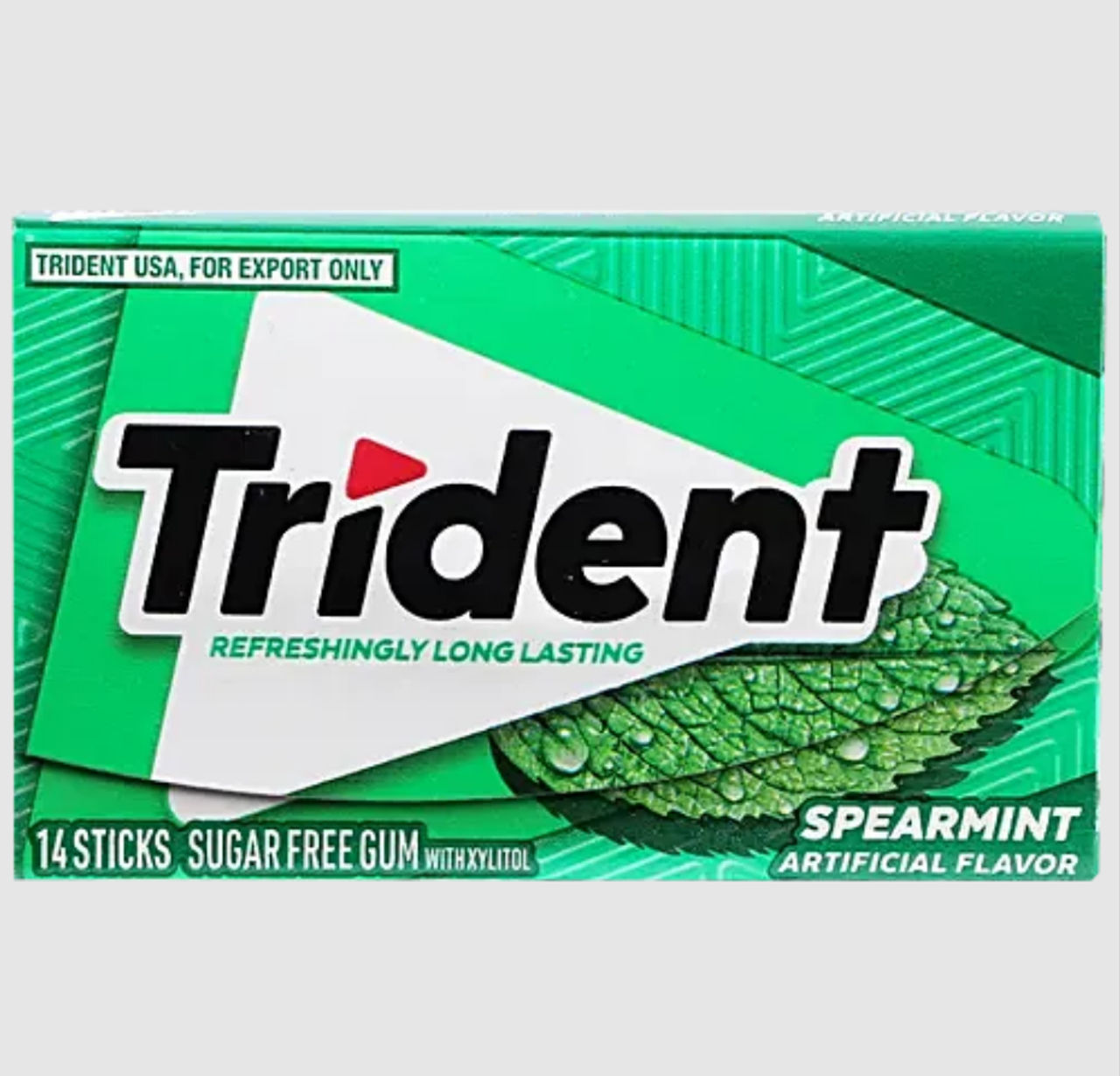 Trident Spearmint Gum (Sugar Free) 1 pack (14 sticks)