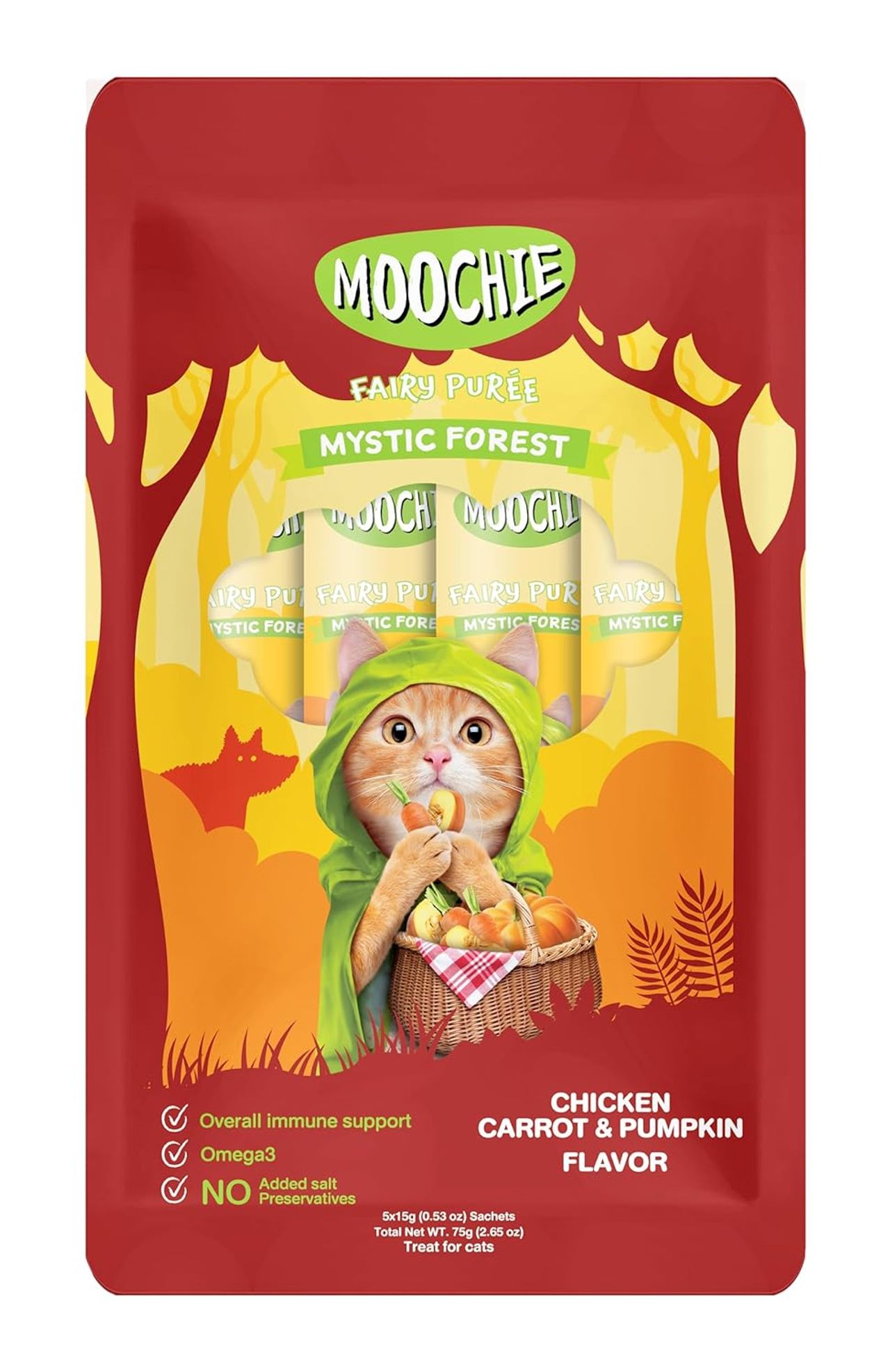 Moochie Cat Creamy Treats With Chicken Carrot & Pumpkin , Lickable Treat For Cats