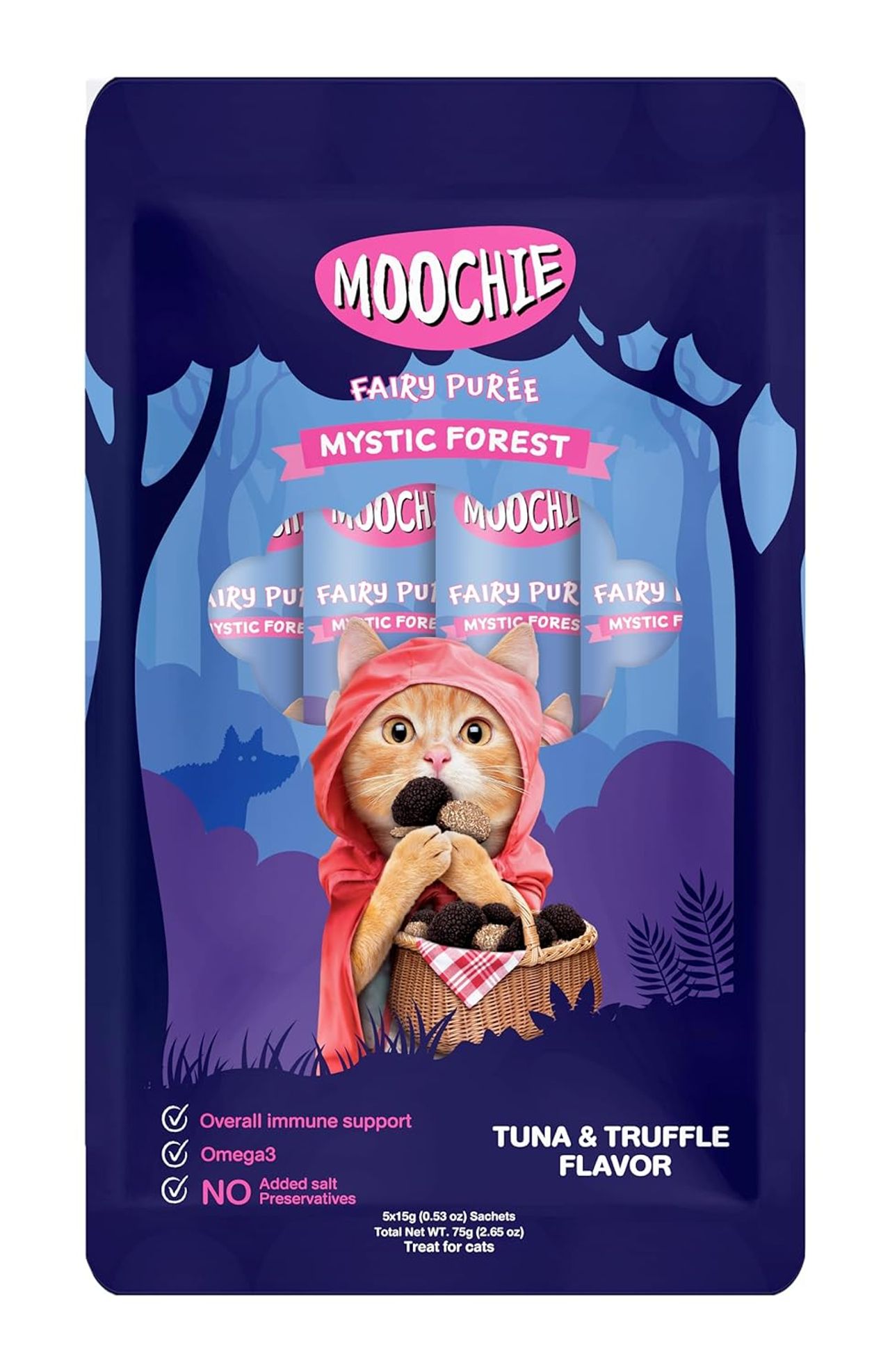 Moochie Cat Creamy Treats With Tuna & Truffle , Lickable Treat For Cats