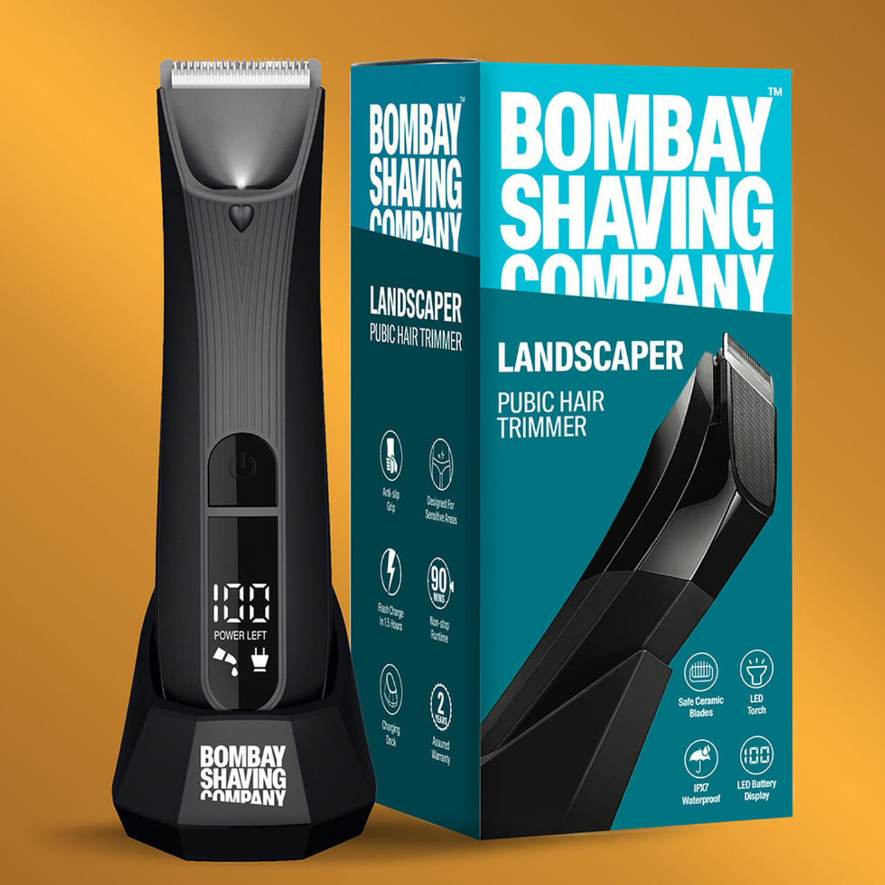 Bombay Shaving Company Body And Pubic Hair Trimmer for Men | Landscaper 2.0 |  Beard, Body, Pubic Hair Grooming | Private Part Shaving