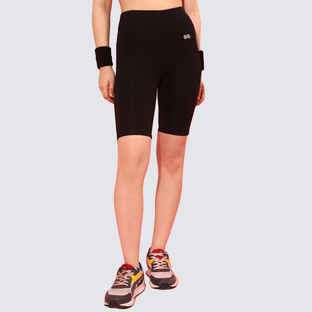 Buy Clovia Snug Fit High-Rise Active Shorts (Black - Xl) Online