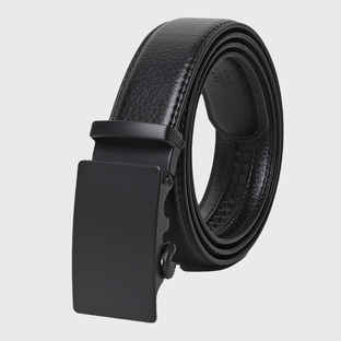 ZORO Men’s Vegan Leather Belt – Black Ratchet Belt, Cut-to-Fit, Buckle Included