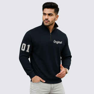 Buy Gcyx Men's Original Half Zipper Sweat Shirt | 75% Cotton and