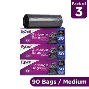 Ezee Black Garbage Bags Medium - 19 x 21 Inch - Buy at ₹186