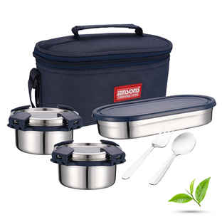 Buy Jensons Stainless Steel Quade Meal 3 Lunch Box 350ml x 2 and
