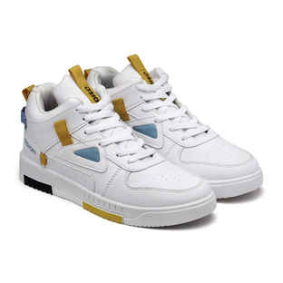 Buy Asian Men s Mexico-11 White Navy Mustard Hightop Sneakers | UK