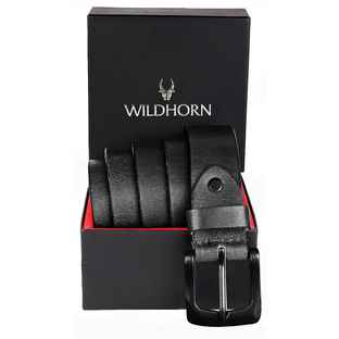 Buy Wildhorn Men's Textured Genuine Leather Gift Set | Black - One