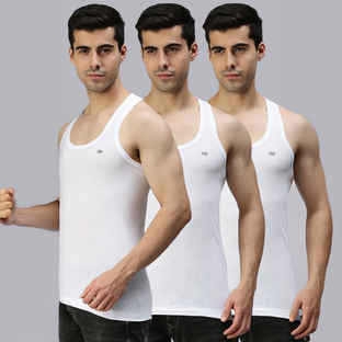 Buy Lux Cozi Men's White Cotton Vest | White | 75 Online - Price