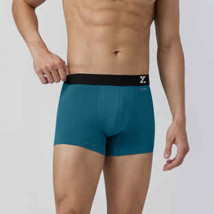 Buy XYXX Men's Aero Cotton Solid Trunks Pack of 1, Green Emerald