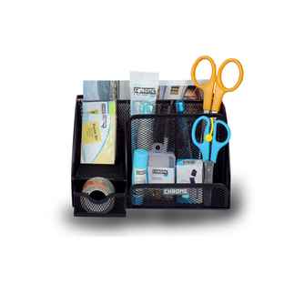 Buy Chrome 9634 Metal Mesh 6 Compartment Desk Organizer Online