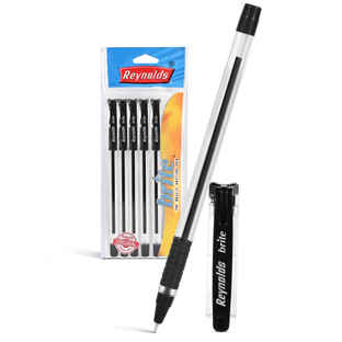 5 x 0.7 FLAIR Ezee Click BLACK Ballpoint Retractable Pens Sli Design