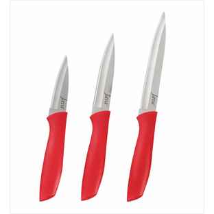 Crystal Sleek Serrated Edge Stainless Steel Knife – Multicolor, 17cm, Great For Chopping & Slicing