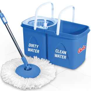 10L Magic Spin Mop Set - 360° Rotating Bucket With Microfiber Mop Heads & Steel Wringer (UK) 5 thumbnail image