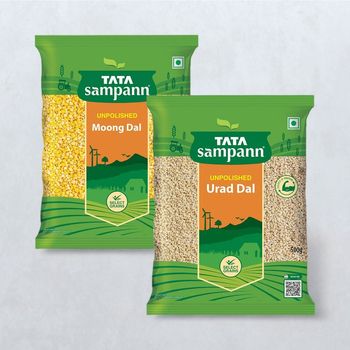 Tata Sampann Urad Dal Split(500gms) & Tata Sampann Unpolished Moong Dal(500gms) Combo