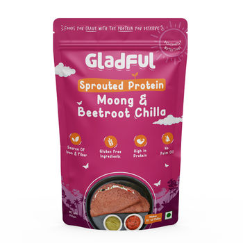 Gladful Beetroot Protein Sprouted Lentils and Millets Instant Chilla Mix