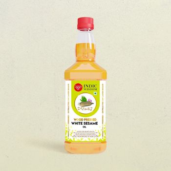 Indic Wisdom Wood Pressed White Sesame Oil | Cold Pressed - Extracted on Wooden Churner