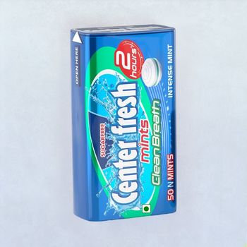 Center Fresh Mints Clean Breath Intense Mint (sugarfree) Menthol Tin