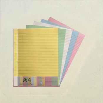 Buy A/4 Size Bright Shades Colour Ruled Paper 50 Sheets Five Colour ...