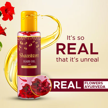 Shaastram Hibiscus & Almond Ayurvedic hair oil to reduce breakage