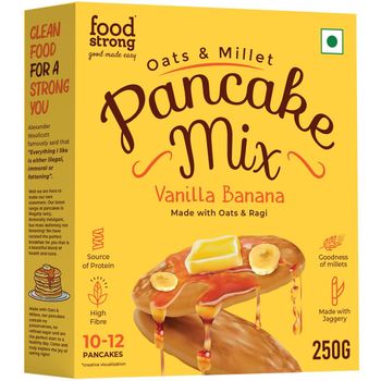 Foodstrong Oats And Millets Vanilla Banana Pancake Mix | 250 G