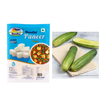 Nandini Fresh Paneer (Pouch)(1pc) & Cucumber Green(1pc) Combo