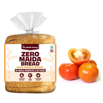 The Health Factory Zero Maida Bread - 100% Whole Wheat(1pc) & Tomato Local(1pc) Combo 