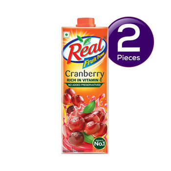 Real Fruit Power Cranberry Juice Tetrapack 1 l Combo