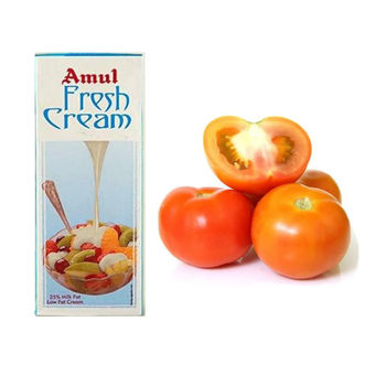 Amul Fresh Cream 250.0 Millilitre(1pc) & Tomato Local(1pc) Combo