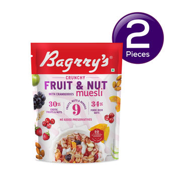 Bagrry's Crunchy Fruit & Nut Muesli 375 g Combo